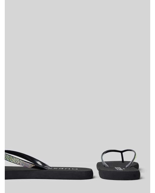 Guess Black Zehentrenner mit Strasssteinbesatz