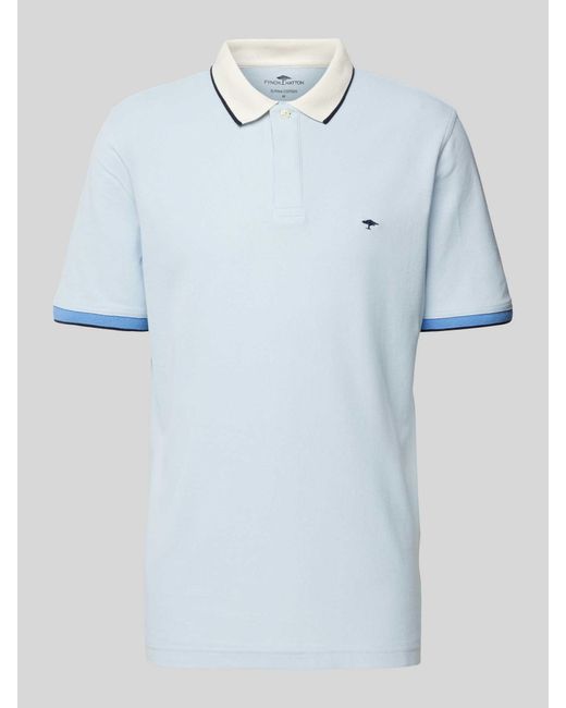 Fynch-Hatton Regular Fit Poloshirt Met Contrastgarnering in het Blue voor heren