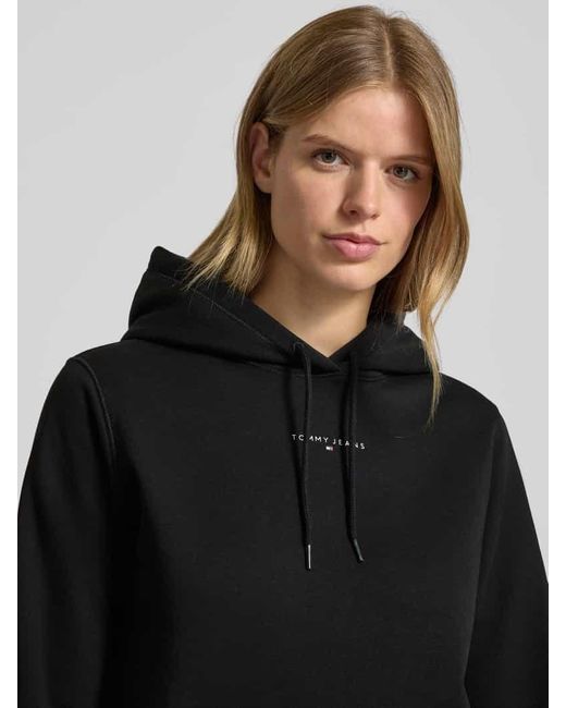 Tommy Hilfiger Black Regular Fit Hoodie aus Baumwoll-Mix