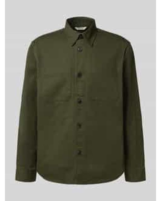 SELECTED Regular Fit Overhemdjack Van Puur Katoen, Model 'Travis' in het Green voor heren
