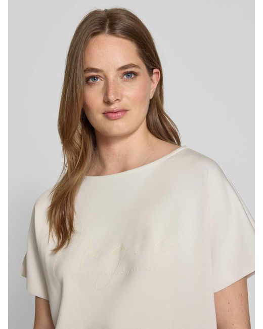 Christian Berg Women Sweatshirt Met Halflange Mouwen in het Natural