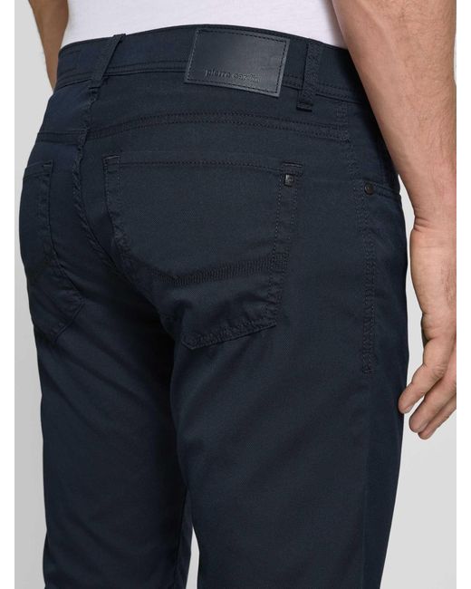 Pierre Cardin Tapered Fit Chino Met Structuurmotief in het Blue voor heren