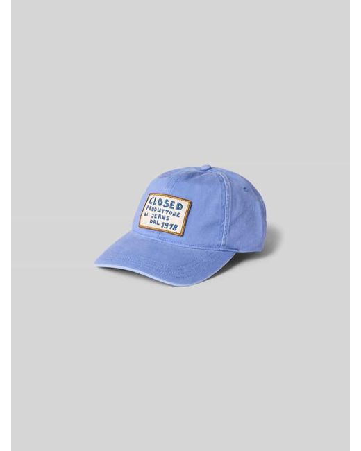 Closed Base Cap mit Logo-Patch in Blue für Herren