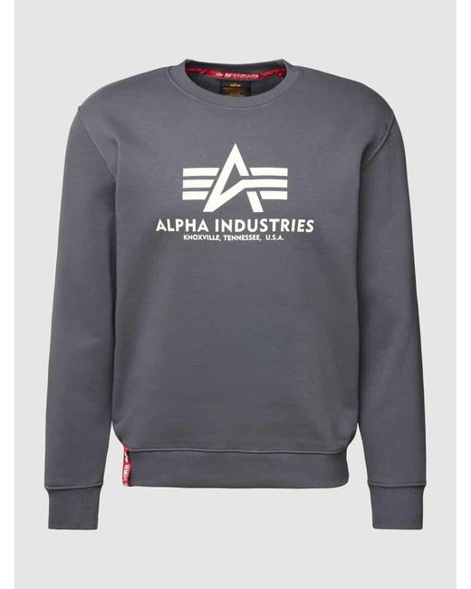 Alpha Industries 'BASIC SWEATER' mit Logo-Print in Gray für Herren