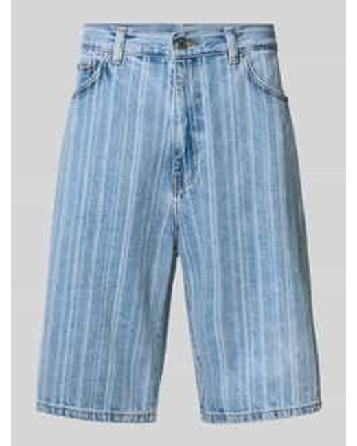 Carhartt Straight Fit Korte Jeans Met All-Over Print, Model 'Rylan' in het Blue voor heren