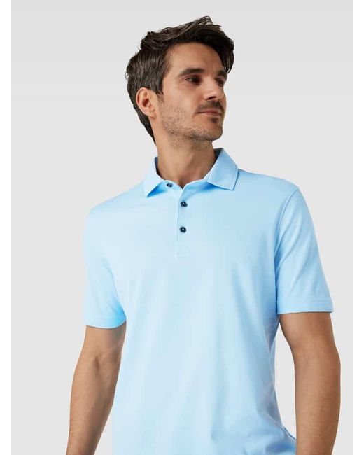 Brax Poloshirt mit kurzer Knopfleiste Modell 'Pepe' in Blue für Herren