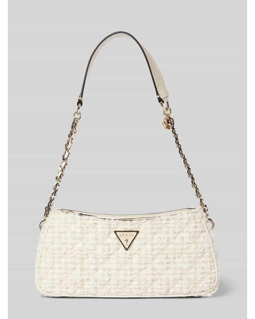 Guess Natural Handtasche mit Label-Applikation Modell 'GIULLY'