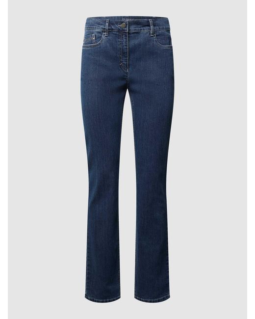 ZERRES Rinse-washed Comfort S Fit Jeans in het Blue