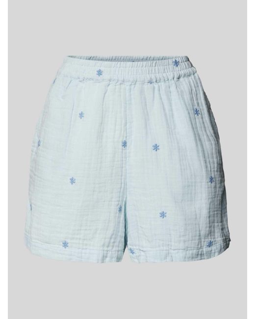 Pieces Blue High Waist Shorts mit elastischem Bund Modell 'MAYA'