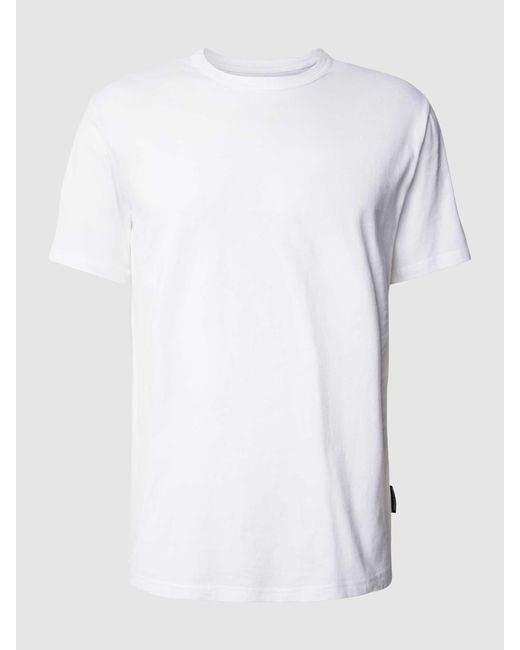 Marc O' Polo T-Shirt mit geripptem Rundhalsausschnitt in White für Herren