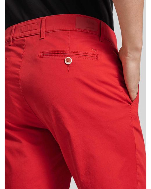 Brax Regular Fit Chino-Shorts mit Gesäßtaschen Modell 'BOZEN' in Red für Herren