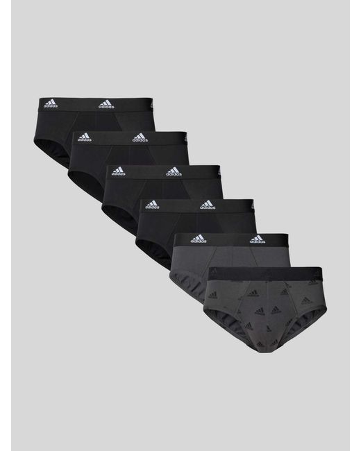 Adidas Slip mit elastischem Logo-Bund im 6er-Pack in Black für Herren