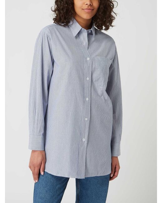Mbym Blue Oversized Bluse aus Baumwolle Modell 'Brisa'