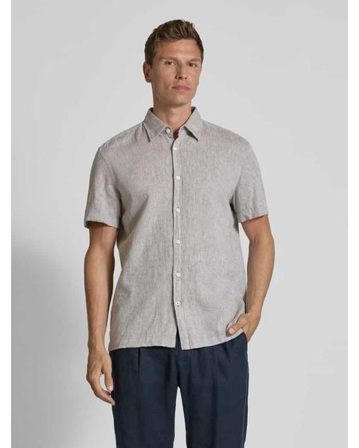 Joop! Regular Fit Freizeithemd aus Leinen-Baumwoll-Mix in White für Herren