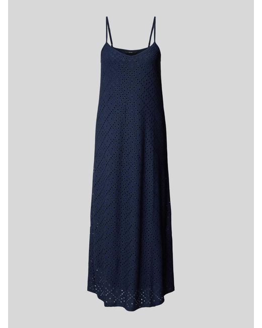Vero Moda Midi-jurk Met Broderie Anglaise in het Blue