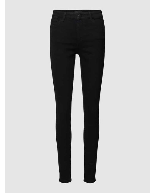 Pieces Black Jeans in unifarbenem Design Modell 'DANA'