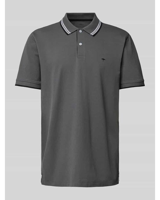 Fynch-Hatton Regular Fit Poloshirt mit Kontraststreifen in Gray für Herren