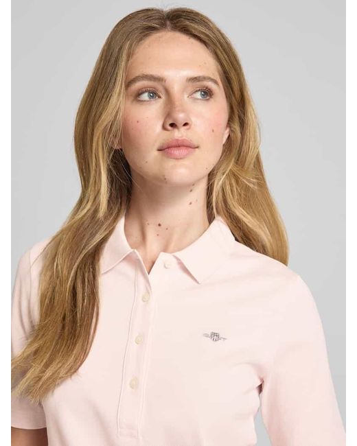 Gant Pink Poloshirt mit Label-Stitching