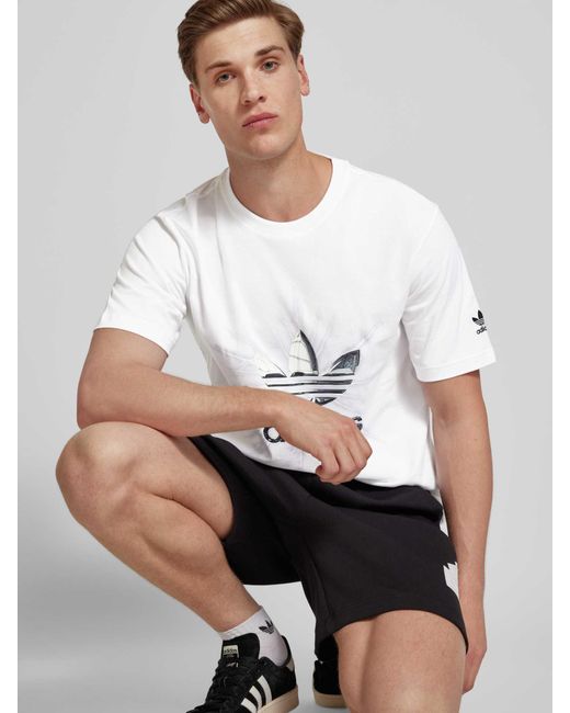Adidas Originals T-shirt Met Labelprint in het White voor heren