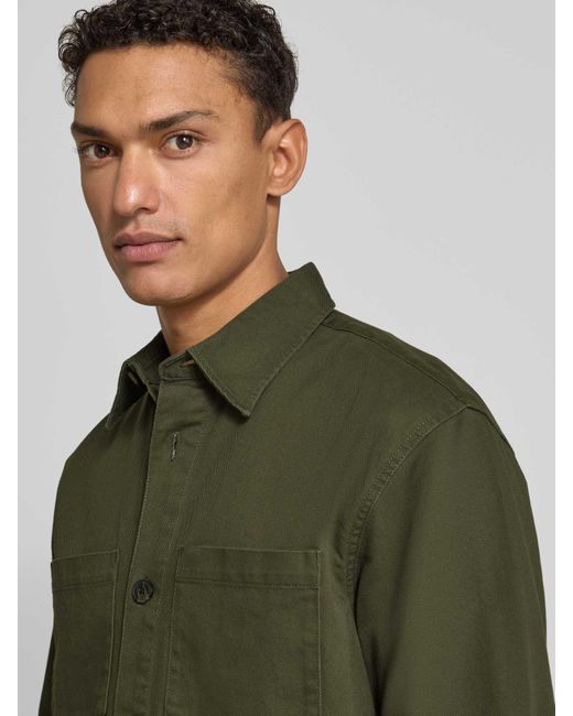 SELECTED Regular Fit Overhemdjack Van Puur Katoen, Model 'Travis' in het Green voor heren