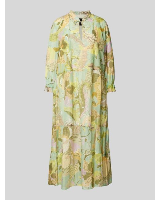 Marc Cain Maxi-jurk Met Druppelvormige Hals in het Yellow