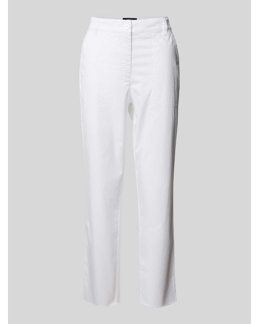 Marc Cain Feminine Fit Broek Met Verkorte Pasvorm En Steekzakken in het White