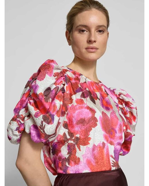 Essentiel Antwerp Pink Regular Fit Blusenshirt mit Puffärmeln Modell 'Henrietta'