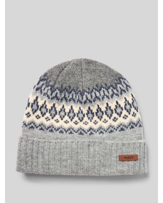 Barts Beanie Met Labeldetail, Model 'Gregory' in het Gray voor heren