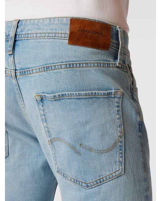 Jack & Jones Tapered Fit Jeans im 5-Pocket-Design Modell 'MIKE' in Blue für Herren