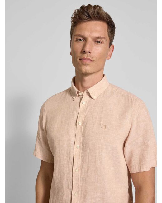 Casual Friday Slim Fit Vrijetijdsoverhemd Met Button-downkraag in het Natural voor heren