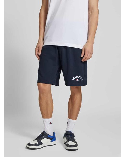 Champion Baggy Fit Sweatshorts mit Label-Stitching in Blue für Herren