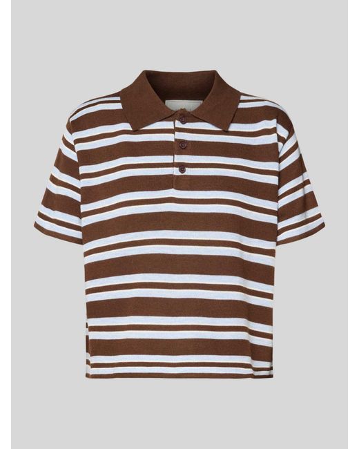 Neo Noir Regular Fit Poloshirt Met Knoopsluiting, Model 'Mulann' in het Brown
