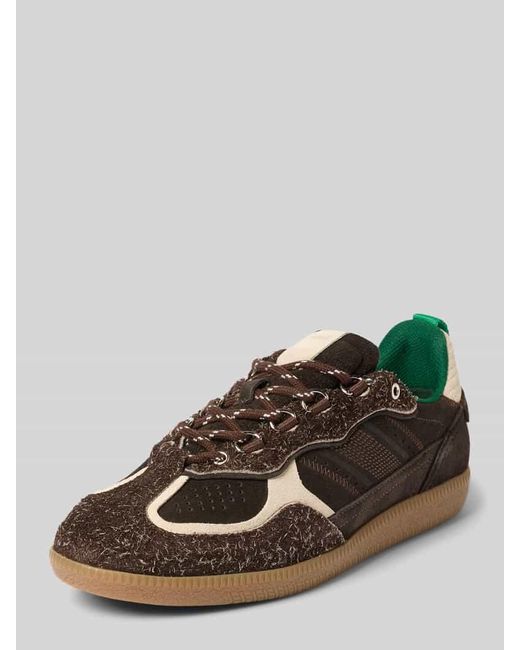 Alohas Brown Sneaker aus echtem Leder mit Kontrastbesatz