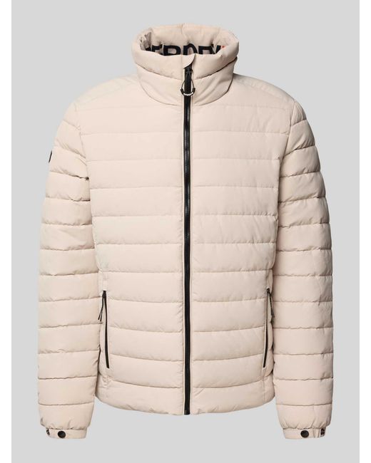 Superdry Gewatteerd Jack Met Opstaande Kraag, Model 'Fuji' in het Natural voor heren