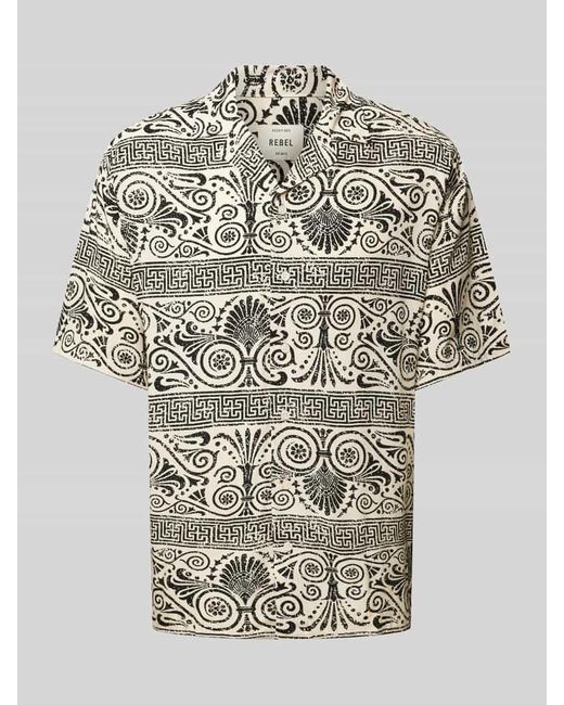 Redefined Rebel Regular Fit Freizeithemd mit Allover-Print Modell 'FLAKE' in Gray für Herren