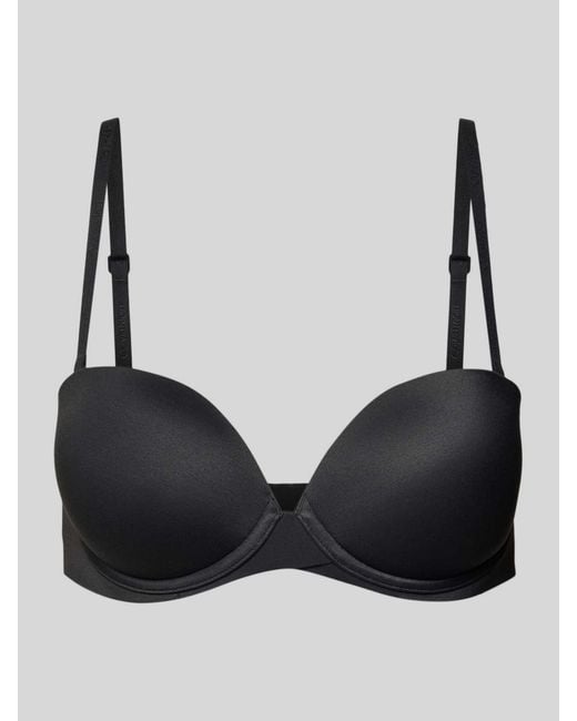 Calvin Klein Push-up-bh Met Labeldetails in het Black