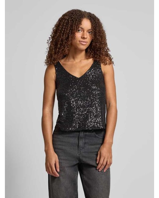 ONLY Black Regular Fit Trägertop Mit Paillettenbesatz Modell 'Ana'