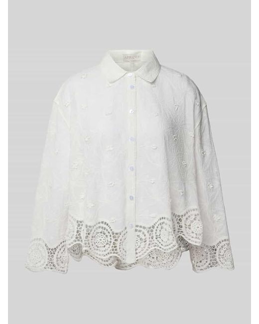Apricot White Relaxed Fit Bluse mit Häkelspitze