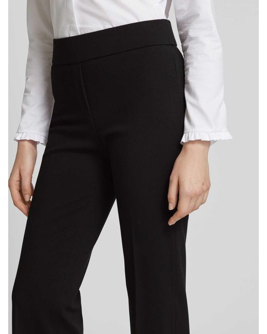 Seductive Straight Leg Stoffen Broek Met Elastische Band, Model 'Nanou' in het Black