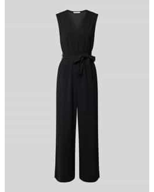 Tom Tailor Relaxed Fit Jumpsuit Met Verstelbare Hals Met Drukknoop in het Black