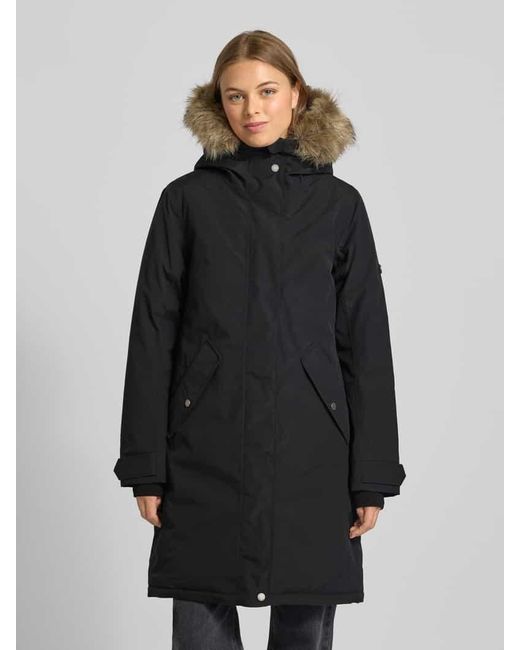 Didriksons Black Parka mit Pattentaschen Modell 'ERNA'