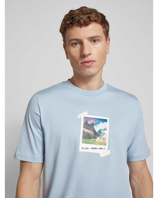 Adidas T-Shirt mit Motiv-Print in Blue für Herren