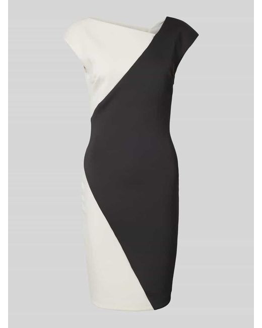 Calvin Klein Black Knielanges Etuikleid mit Label-Detail