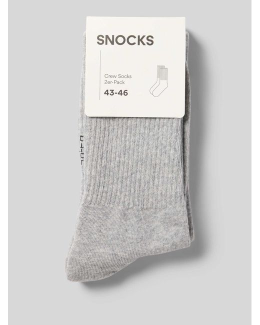 Snocks Sokken Met Labelstitching in het Gray voor heren
