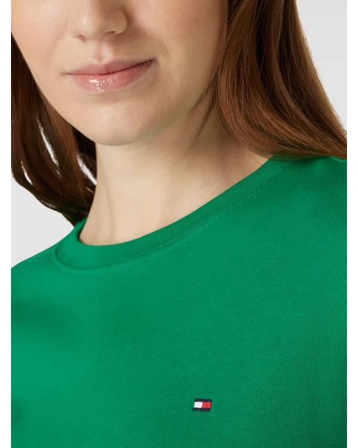 Tommy Hilfiger Green T-Shirt mit Label-Stitching