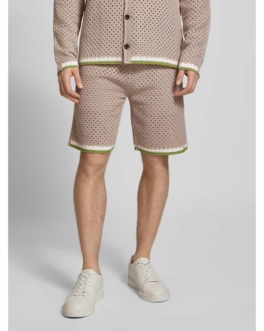 Scotch & Soda Regular Fit Shorts mit Lochmuster in Natural für Herren