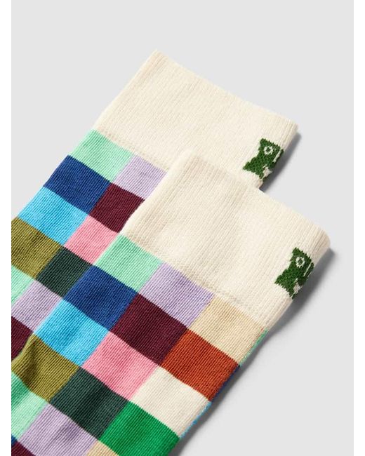 Happy Socks Socken mit Gitterkaro Modell 'Rainbow Check' in White für Herren