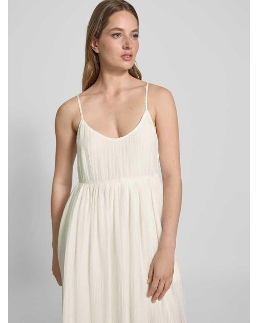 MSCH Copenhagen White Midikleid mit Strukturmuster Modell 'Amabel'