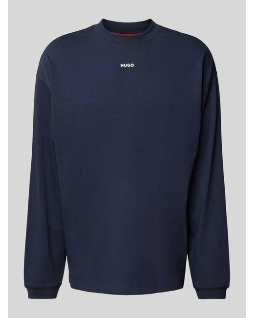 HUGO Sweatshirt mit Label-Detail Modell 'Daposo' in Blue für Herren