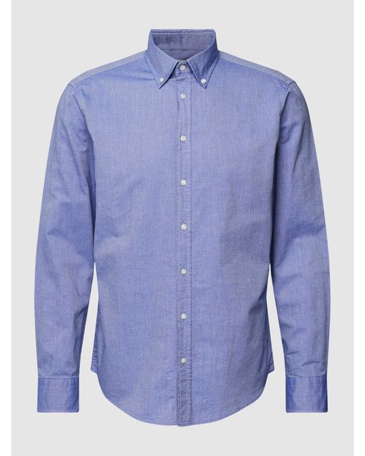 Christian Berg Men Regular Fit Business-Hemd mit Button-Down-Kragen in Blue für Herren